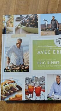 Avec Eric by Eric Ripert Cookbook - Green & White Cover Autographed Copy
